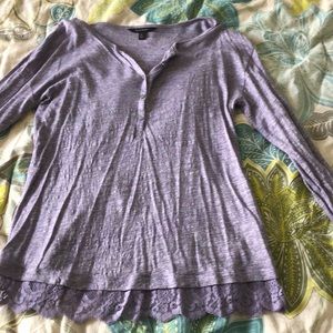 Lilac banana republic lace henley